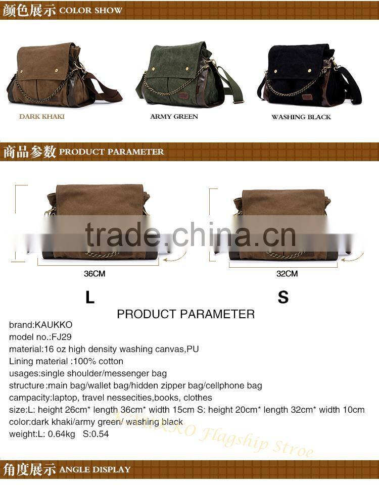 16 OZ Canvas High Density of Customize Messenger Bag For Lady Messenger Bag Women and Men Bag Wholesale