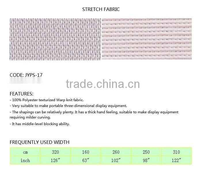 100% polyester texturized warp knit stretch fabric for making portable three-dimensional display equipment