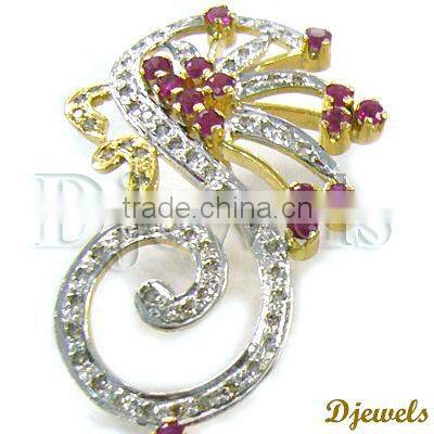 Ruby Earrings, Diamond Gold Earrings, Ruby Jewelry