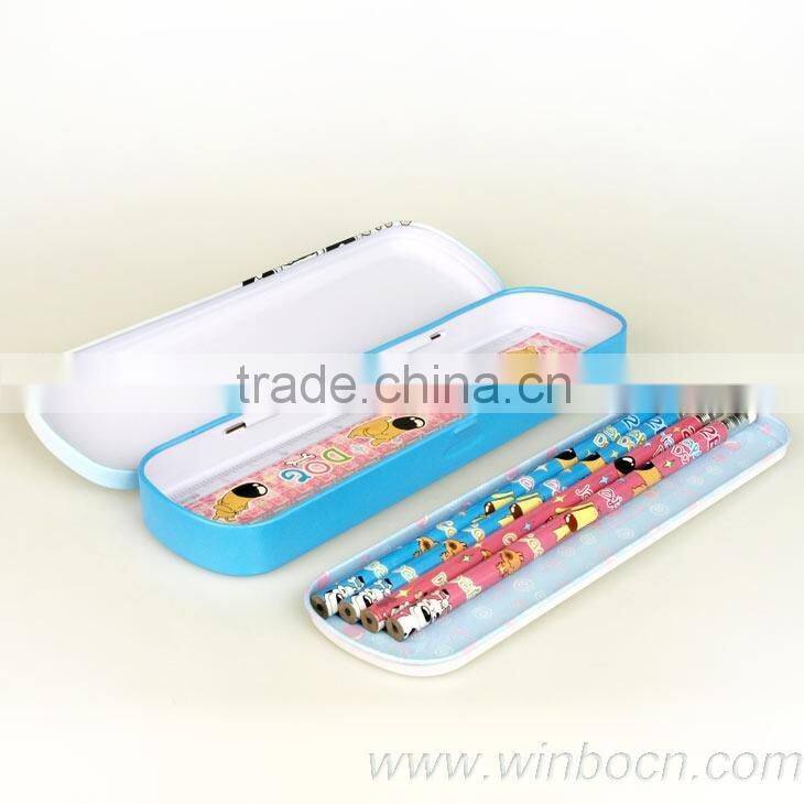Two-layer tin cartoon students pencil case pencil box