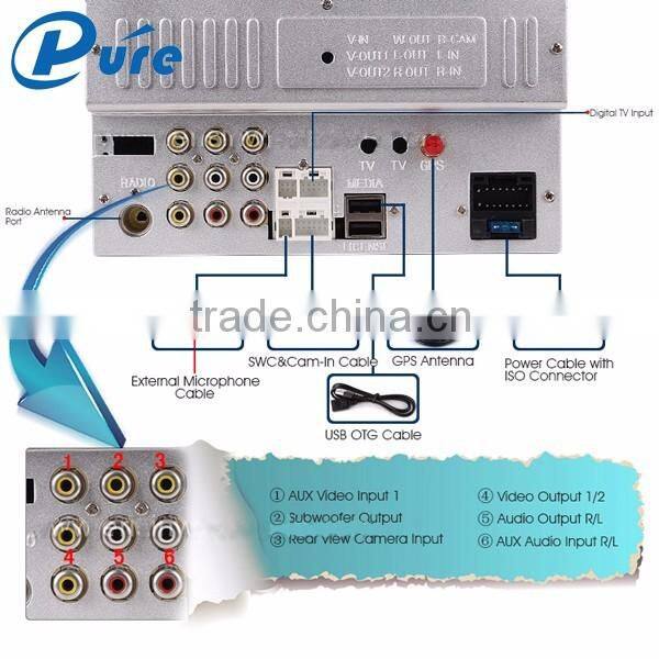 High quality 6.2 inch Touch Screen Double Din Car Stereo with DVD Bluetooth Radio USB SD AUX 2 Din Multimedia System with GPS