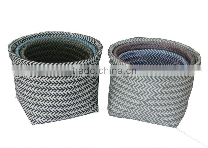 Colorful pp strap woven storage basket