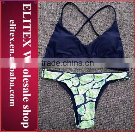 Wholesale Blue Reversible Seamless HOT Braizlian bikini swimwear 2017