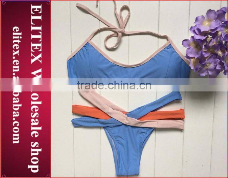 2017 Newest colorful leaves sexy print modest swimwear CK350