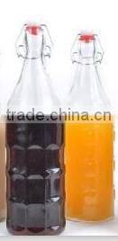 Wholesale Glass oil vinegar bottle with iron lid decorative design