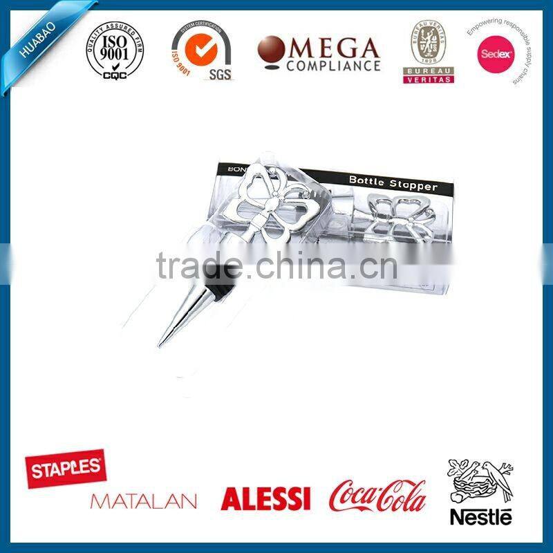 Beautiful butterfly shape stainless steel wine bottle stopper metal bottle cap wine stopper