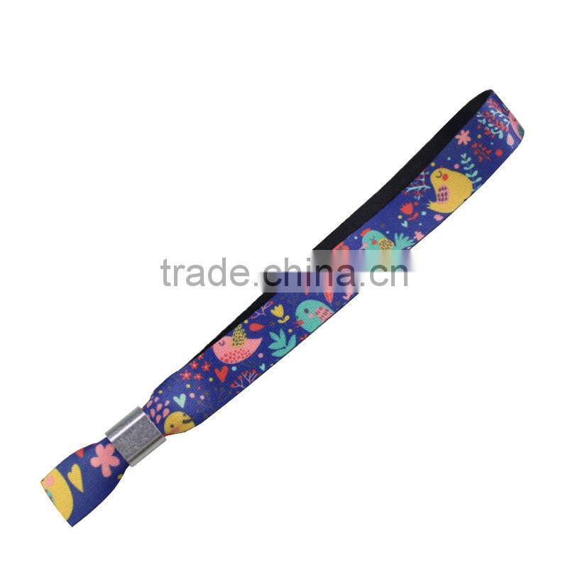 China wholesale high secure fabric wristband with plastic fastener