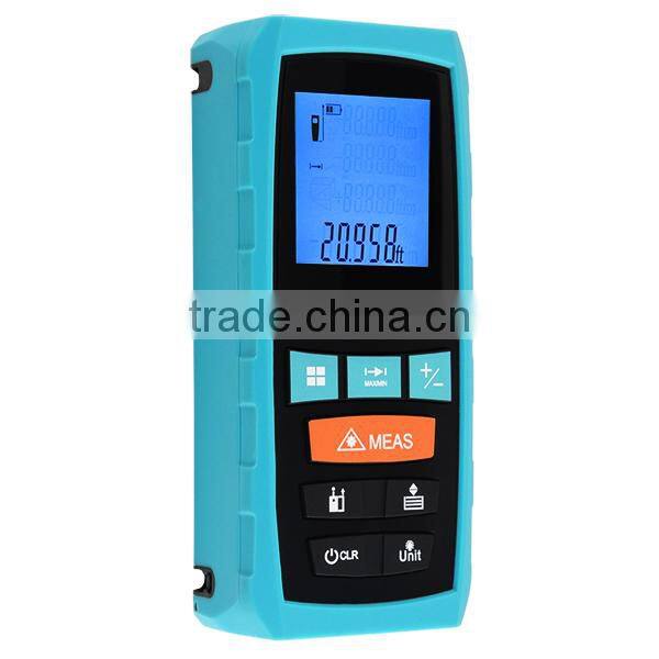Measure Area Volume Pythagoras 60M/197ft Range Finder +/-1.5mm Accuracy Meter Feet Inches Units Digital Laser Meter Tool