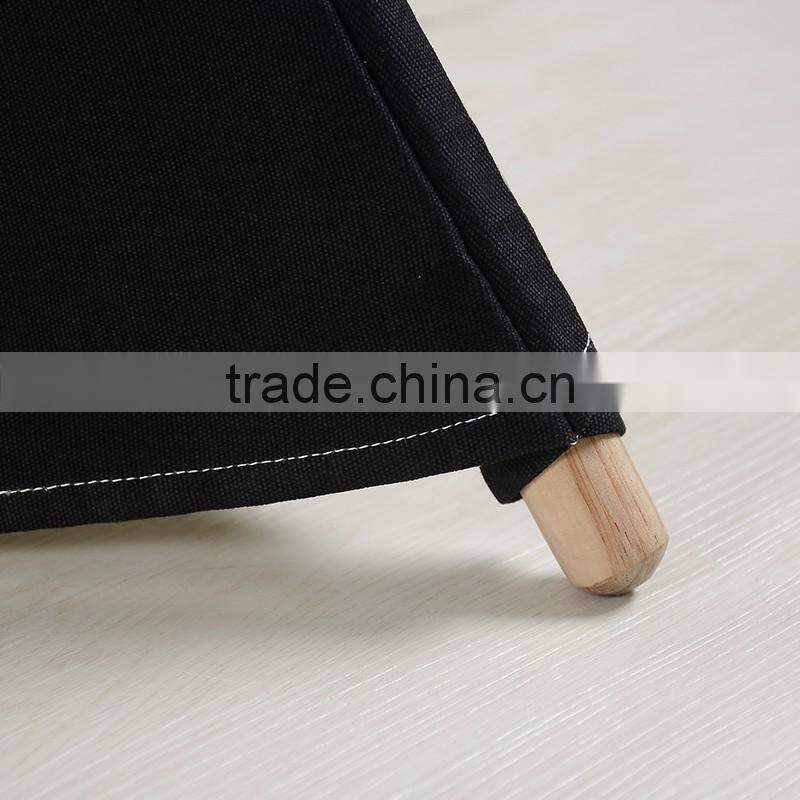 Cotton canvas wooden pole black striped kids teepee tent