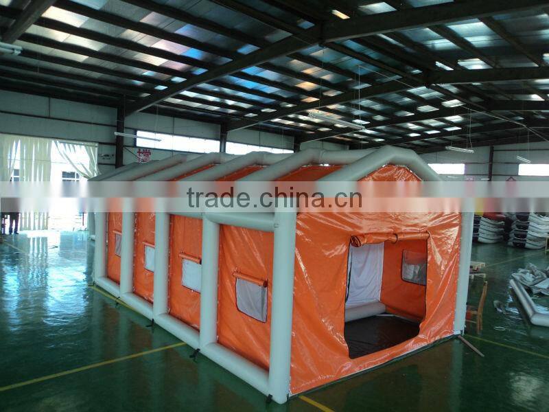 (ce) large foldable inflatable rescue tent /camping tent
