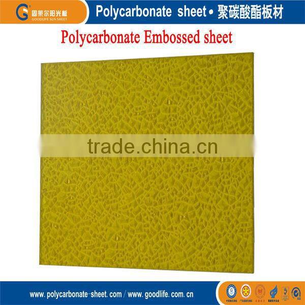 Yellow color Diamond Embossed polycarbonate sheet