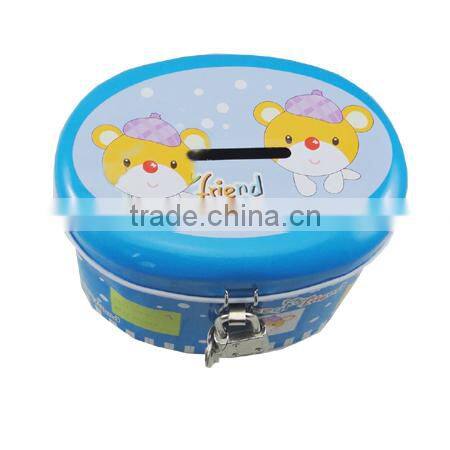 Factory supplier coin saving piggy bank tin box
