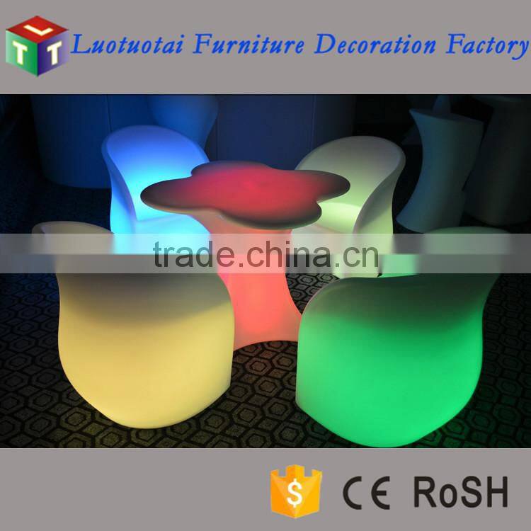 Illuminated furniture/led furniture remote control color change led round bar counter