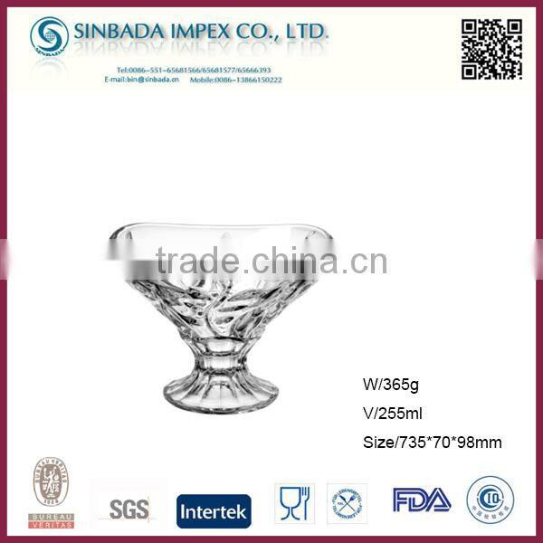 SGS Standard willow leaf Wholesale ice cream glass cup, New arrivals 2016