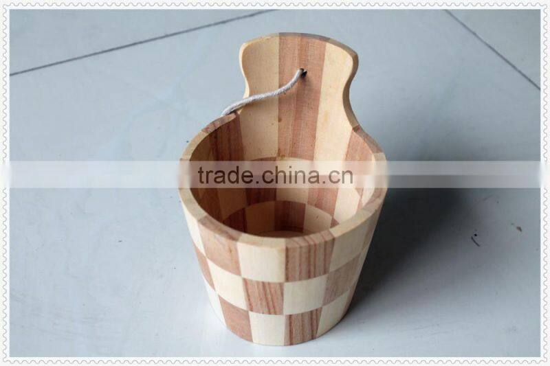 2015 high quality hot sell decorative handmade unfinished wooden barrel with handle