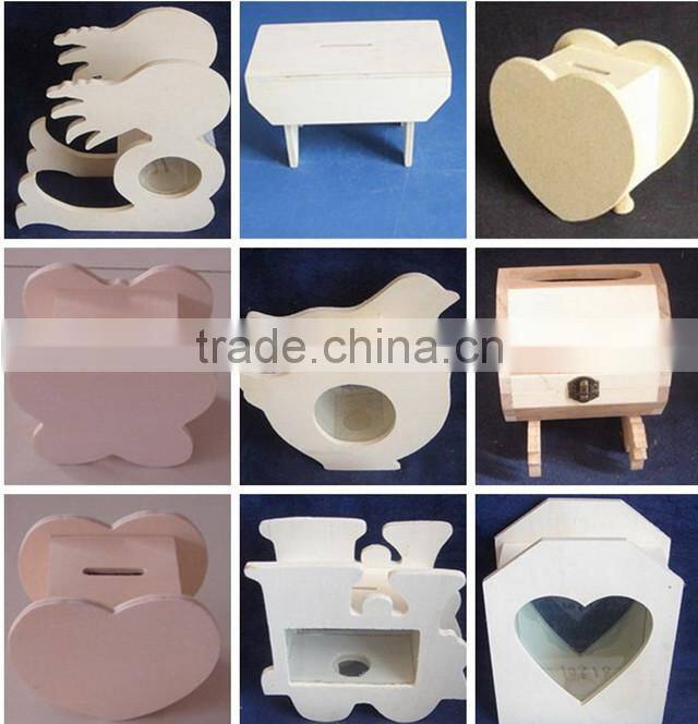 Antique decoration slot wooden kids coin collection box