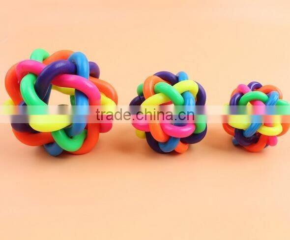 CY188 For Small Dog Toys Product For Dog Colorful Rubber Dog Toy Ball, Pet Dog Toys With Bell For Small Medium Large Dog