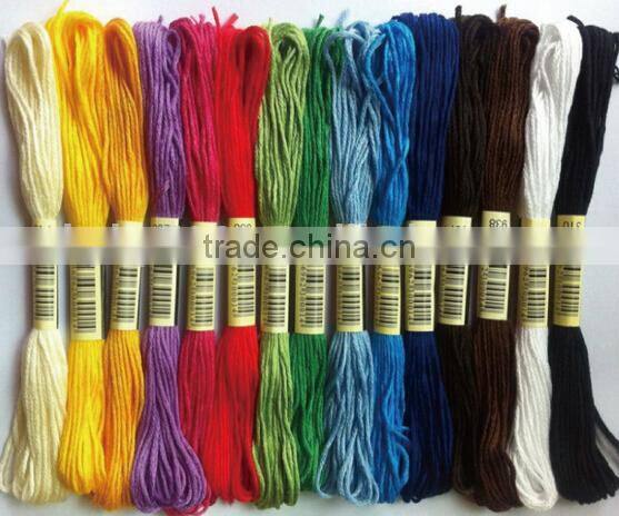 Wholesale polyester threads cross stitch thread for embroidery sewing 100% polyester thread floss dmc color 447