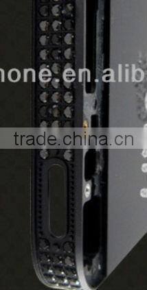 High quality real gold housing 24k real gold and black diamond case for iphone 5s