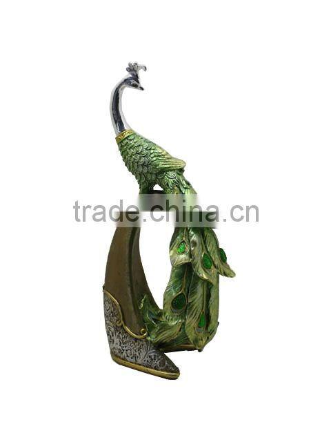 resin peafowl animal figurine peacock home decoration