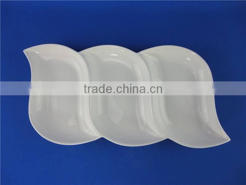 plates porcelain different shapes white