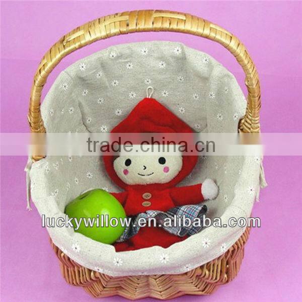2014 new designs cheap wicker basket with handle liner