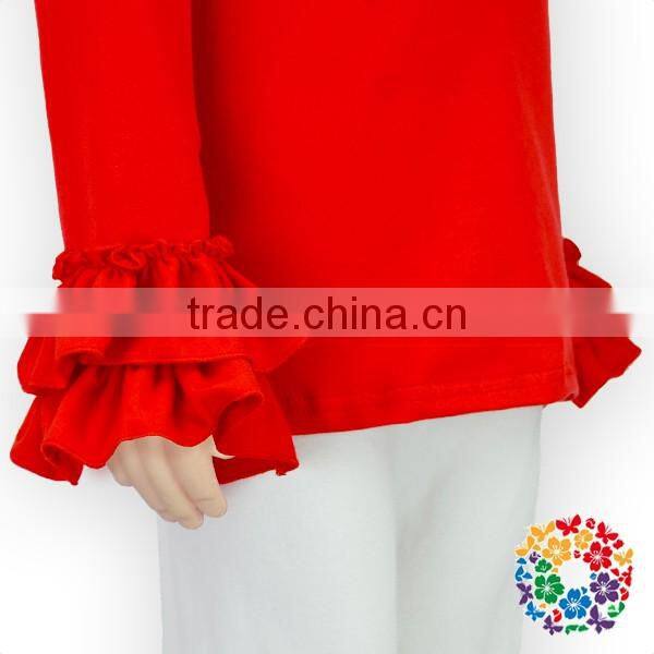 Plain White Baby Cotton Icing Leggings Christmas Ruffled Pants Girls Triple Ruffle Pants