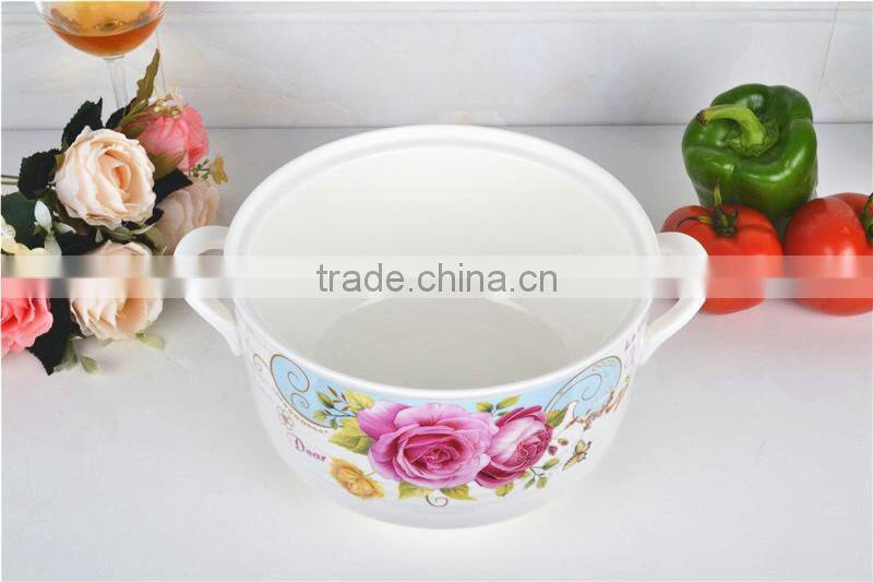 8" ceramic cookware pot safe for microwave with glass lid