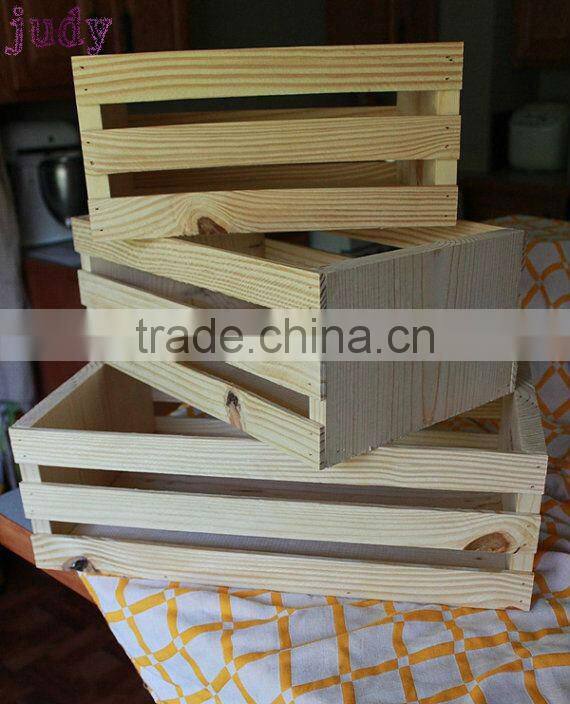 solid pine wood cheap wooden fruit crates for sale