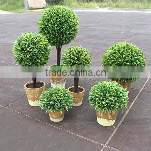 GP002-2 GNW artificial grass ball topiary trees with plastic pot for wedding decoration