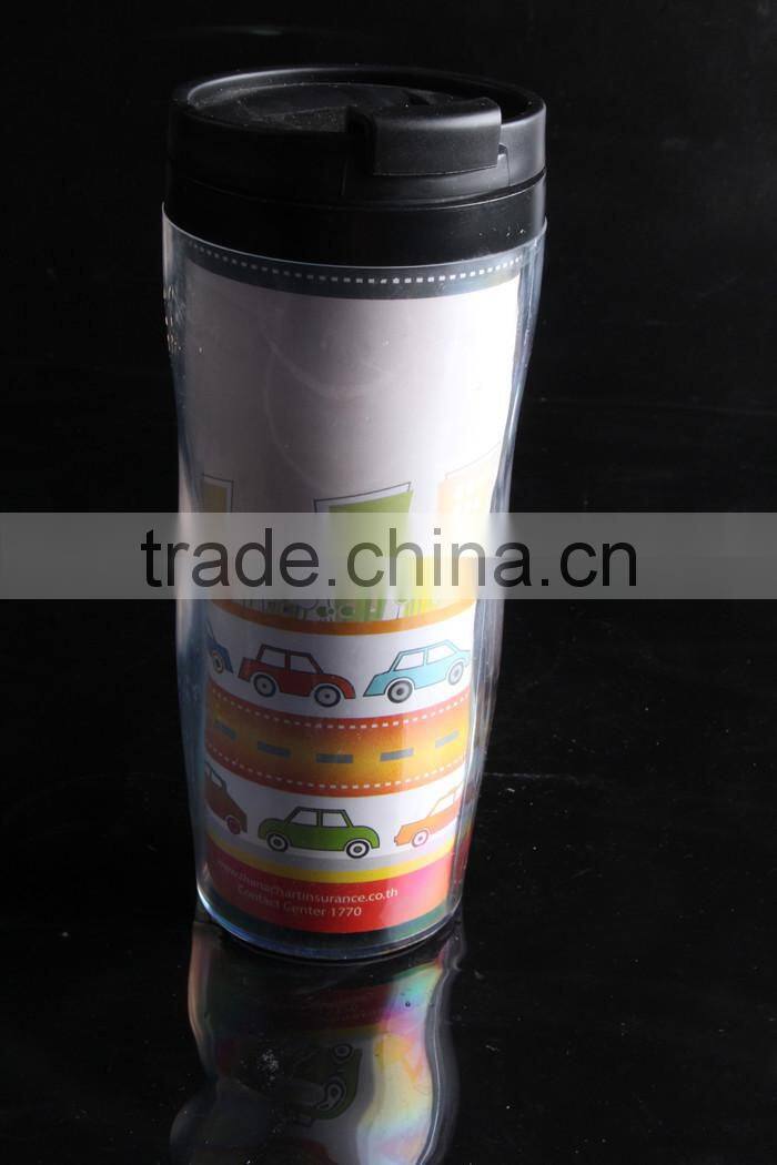 Logo Customized 12oz Double Wall Plastic Travel Mug
