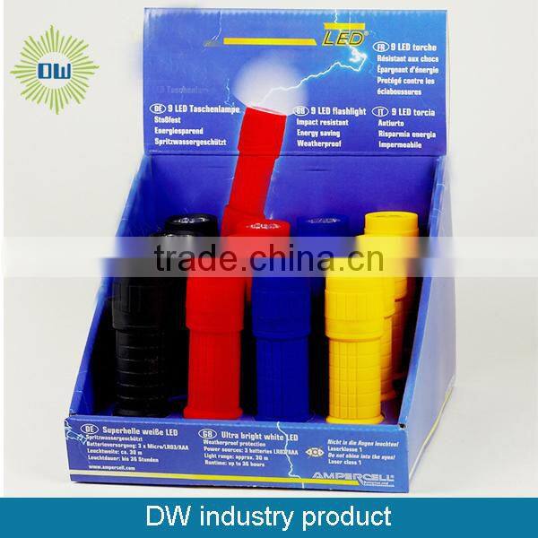 9LED plastic led round flashlight