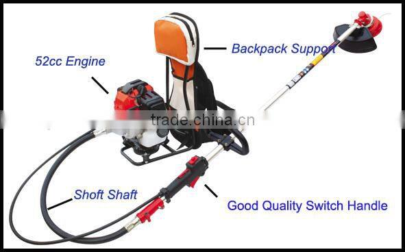 Big Engine Grass Trimmer 52cc Backpack Brush Cutter