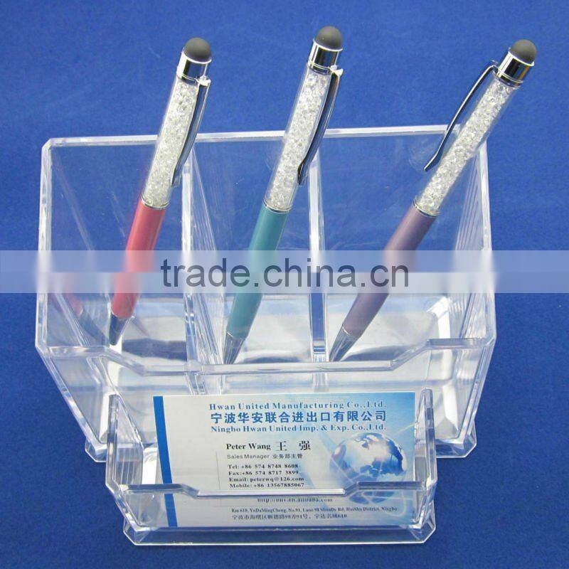 High quality transparent clear square plastic desktop organizer