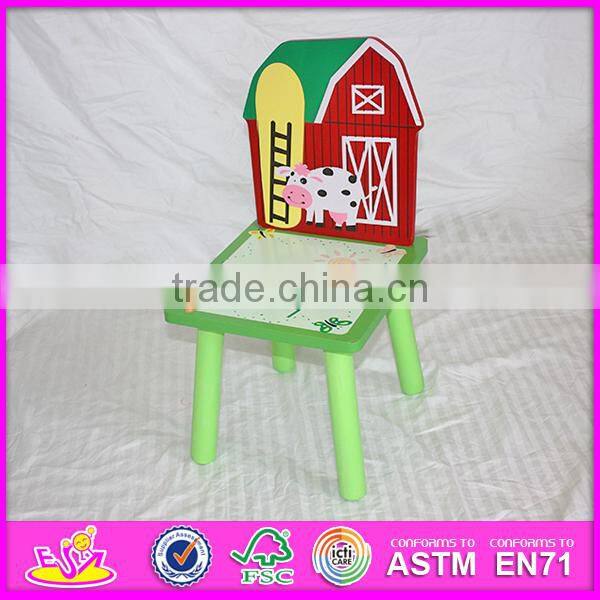 Lovely wooden table and chair toy for kids,wooden toy table and chair set for children,cute wooden table and chair W08G129