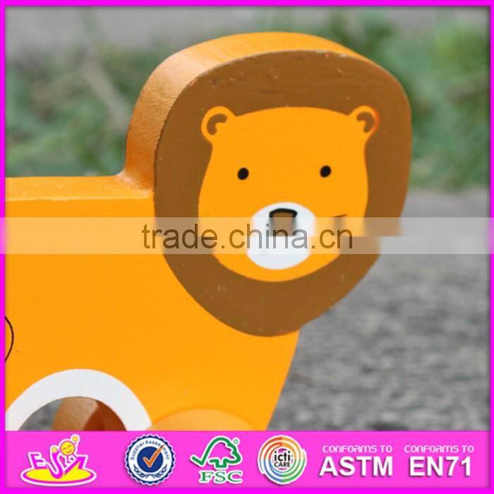 2017 New products kids lion car toy wooden toy plans W04A320