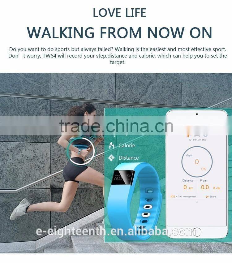 TW64 Smart Watch Fitness Tracker sports Pedometer Bluetooth Bracelet Waterproof Watch
