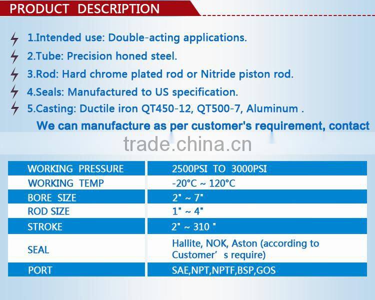 More than 30 years experience stainless steel long stroke large bore hydraulic cylinder