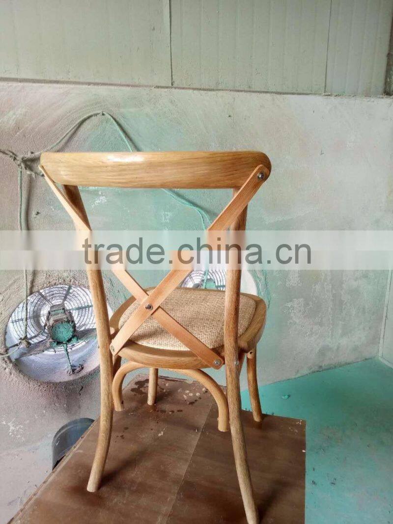 solid wood stacking living room dining chair wooden antique cross back dining chair