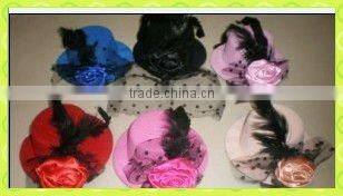 elegant rose flower mini top hat/lady hair clips/headband