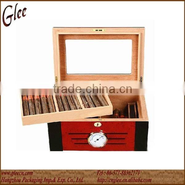 Classical storage wood cigar box with drawer