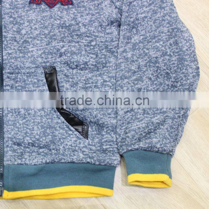 2017 Stock Lot AB yarn fashion hooded kid tracksuit
