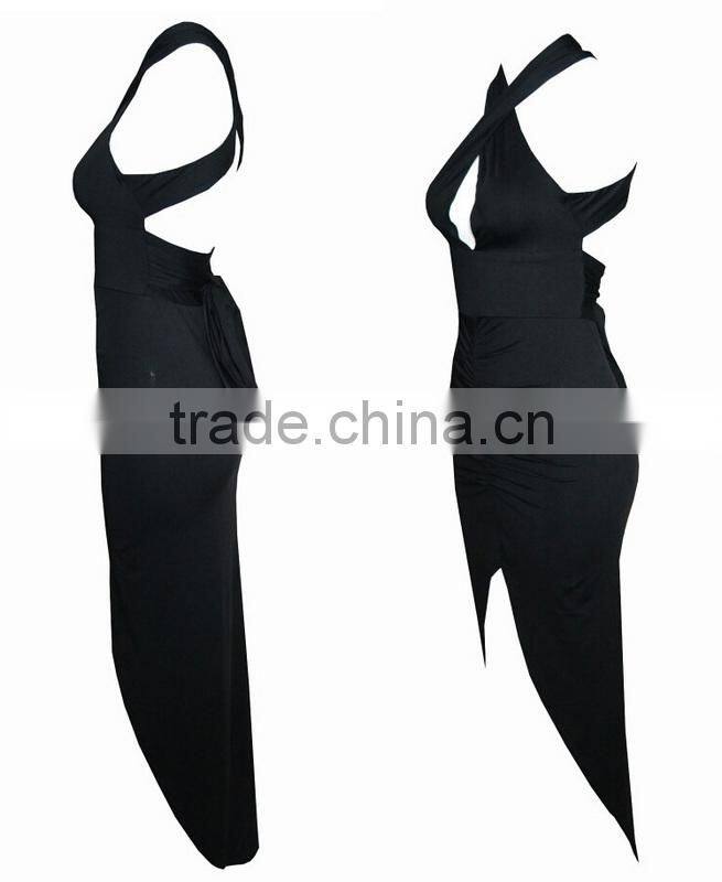 OEM 2015 Summer Solid color Halter Sexy Personality irregular bandage Cocktail dresses
