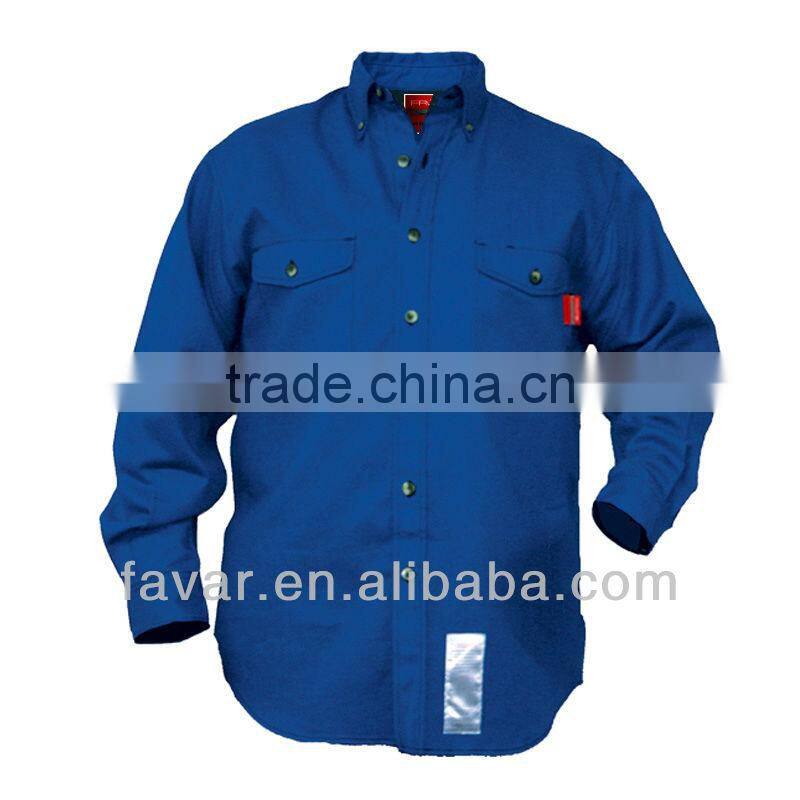blank blue bulk cotton business casual flame retardant shirt for men 2013