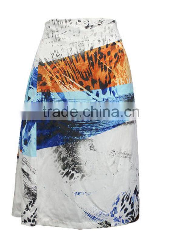 retro printed long tight skirt