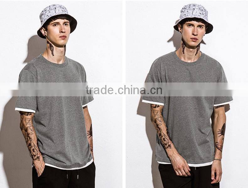 SZXX T374 Hot Manufacturer Cotton Deep Grey O-neck T-shirt Mens