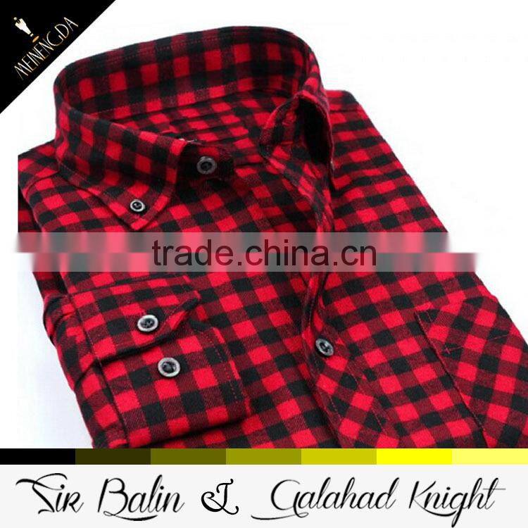 Professional Wholesale comfortable and breathable 100% cotton custom plaid flannel mens shirt with stock