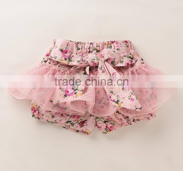 Boutique girls clothing icing shorts bloomers plain pink chiffon baby kids girls bloomers