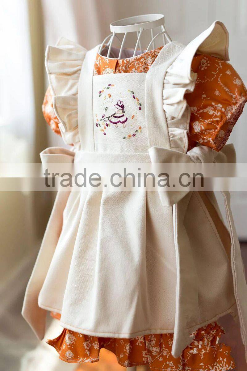 Wholesale Boutique Dress Little Girls Vintage Cotton Dress Pinafore Dress