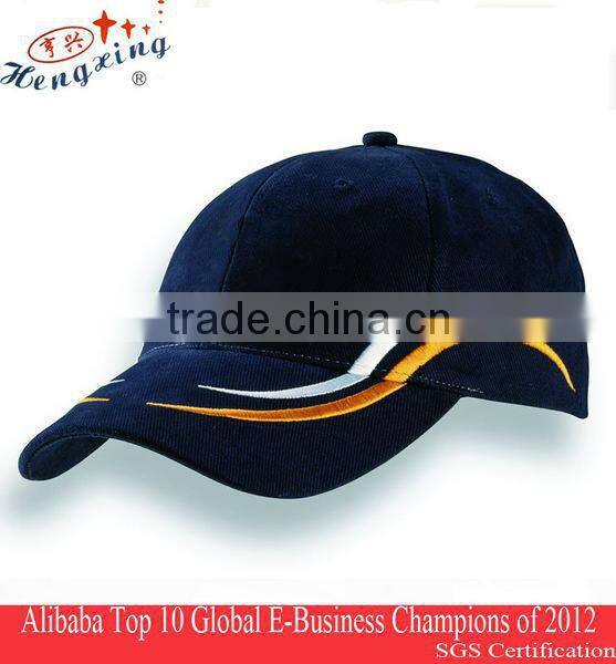 100% cotton blue yellow blank baseball cap